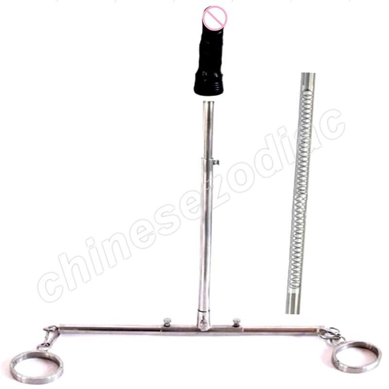 Metal Frame BDSM Device Ankle cuffs Dildo Anal Plug Spreader Open Leg Sex Toys gallery