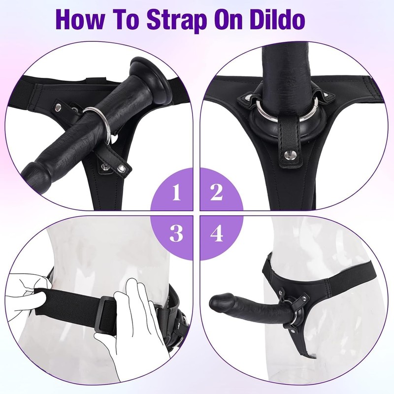 Strap On Dildo Harness Adult Sex Toys for Women Men Pegging Dildo, Versatile Adj gallery