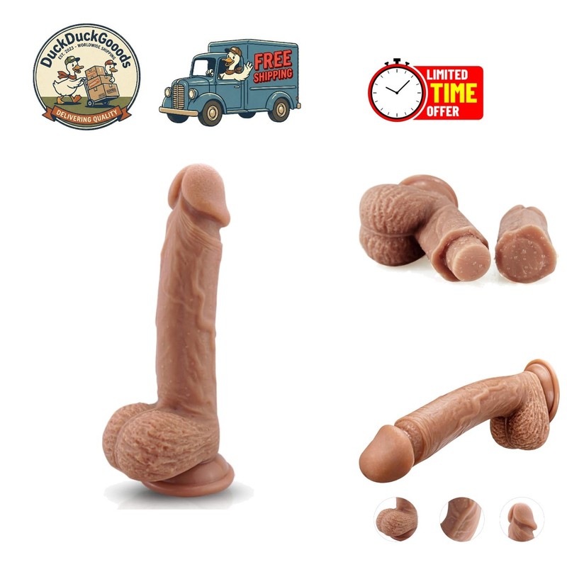 Curved 9-Inch Silicone Dildo – Dual Density Design for Ultimate Sensation