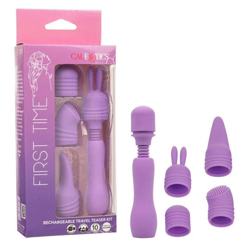 Cal Exotics First Time Rechargeable Travel Teaser Kit Purple - Compact Massager gallery