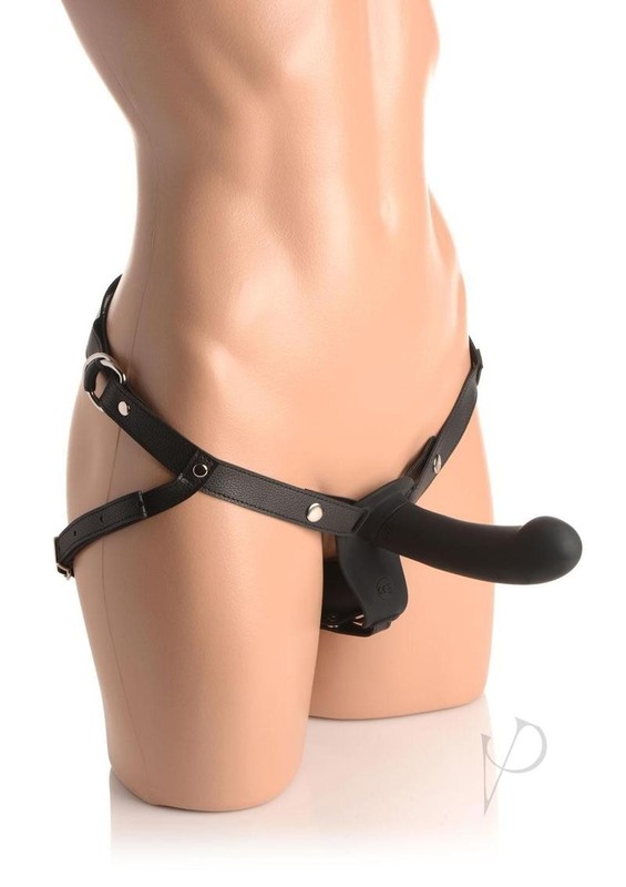 Strap U 28x Rechargeable Silicone 28X Double Dildo with Harness and Remote gallery