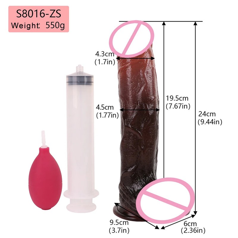Large Reallistic Skin Touch Ejaculating Dildo Silicone Thick Anal Plug Sex Toys