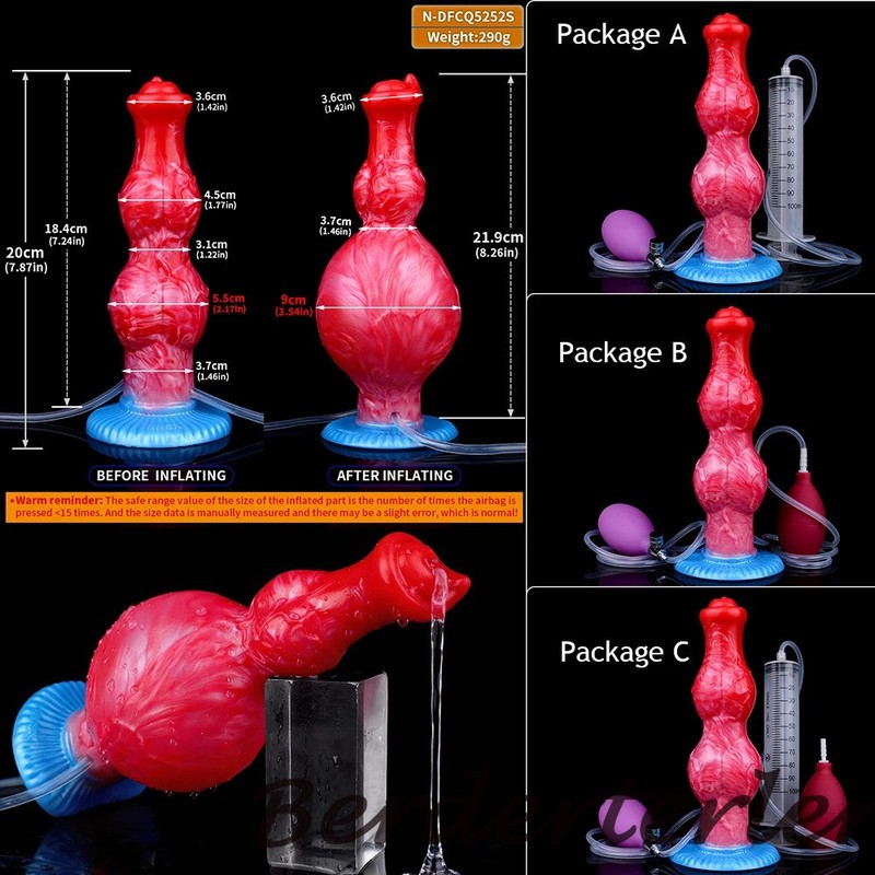 Inflatable Squirting Dildo Big Knot Anal Plug Butt Plug Anal Stimulation Sex Toy gallery