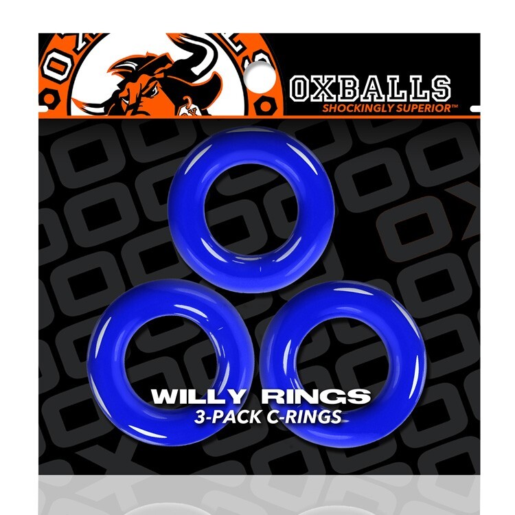 Oxballs Willy Rings 3-Pack C-Rings Blue – Penis Cock Enhancer Rings
