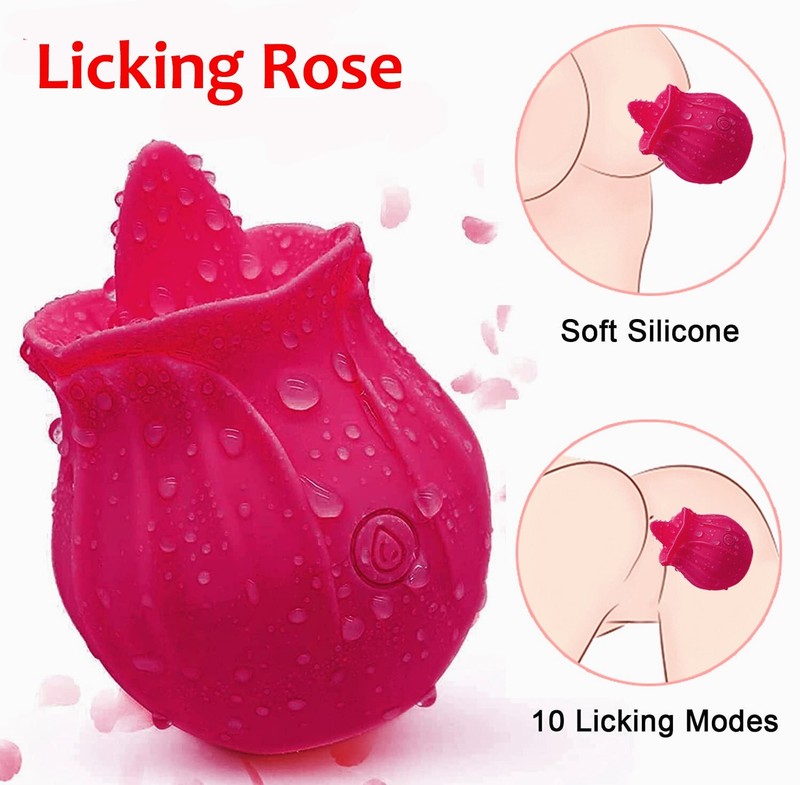 Rose Vibrator Nipple Clit Licking G-spot Vagina Sex Toy for Women Massager Gift gallery