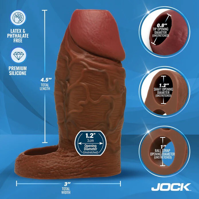 Curve Toys Jock Silicone Penis Extension Sleeve Dark - Cock Enhancer gallery