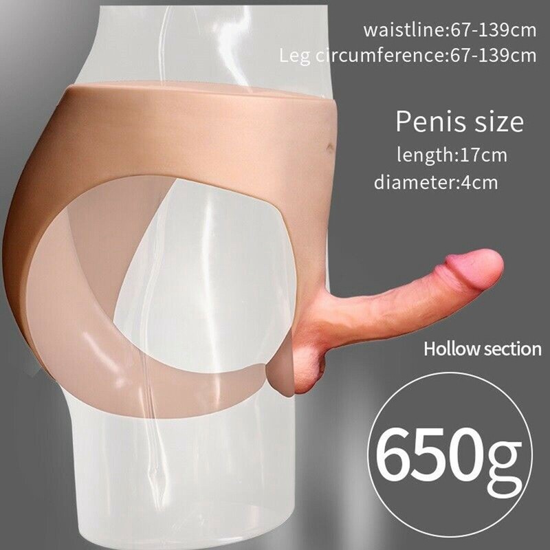 Hollow/Solid Strap on Silicone Dildo Wearable Realistic Penis Lesbian Wear Pants