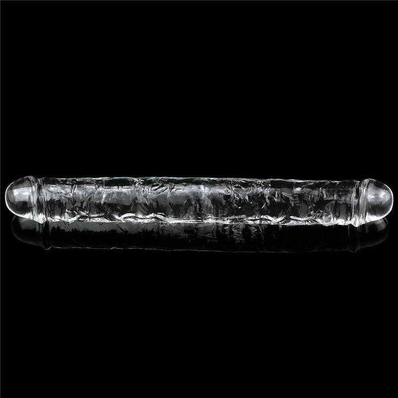 Lovetoy 12" Impecable Transparente Realista Doble Consolador Dong DP Penetraton gallery