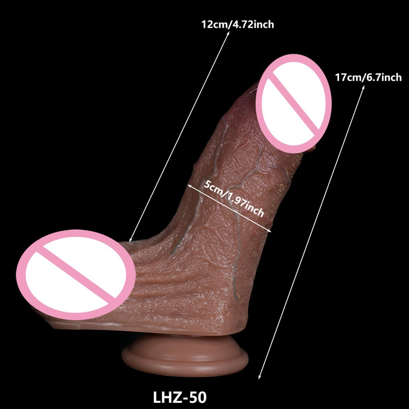 Realistic Dildo Penis Liquid Silicone Strong Suction Cup Dong Sex Toys for Adult