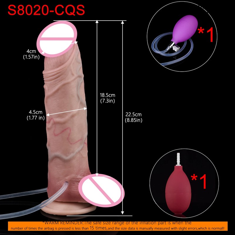 Silicone Inflatable Penis Plug Sex Toys Realistic Skin Feeling Pump Up Anal Plug
