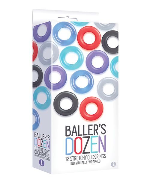The 9&rsquo;s Baller&rsquo;s Dozen Original 12pc Cockring Set – Asst. Colors