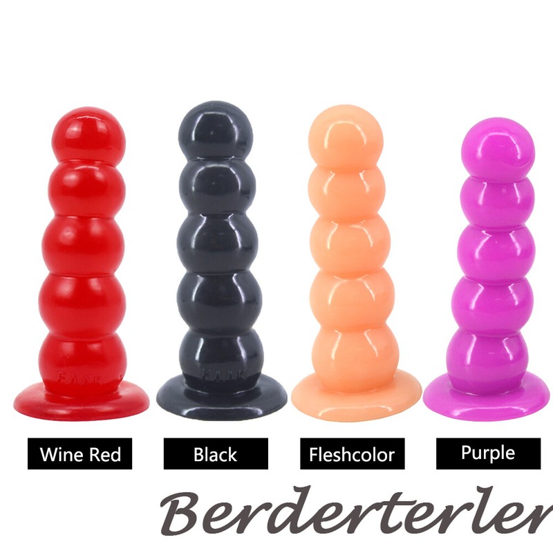 Wine Red Transparent Big Ice-sugar Gourd Anal Plug Soft Transparent Sex Toys gallery