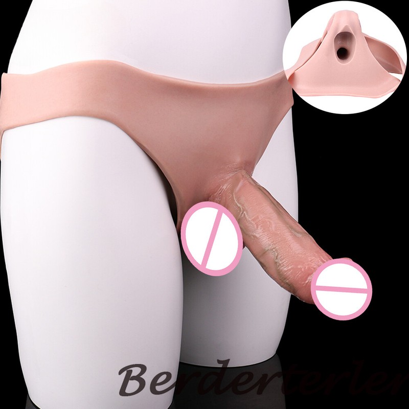 Lot Types Silicone Underwear Hollow Thick Realistic Dildo Penis Sleeve Sex Toys