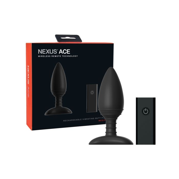 Nexus Ace Remote Control Butt Plug Medium – Black
