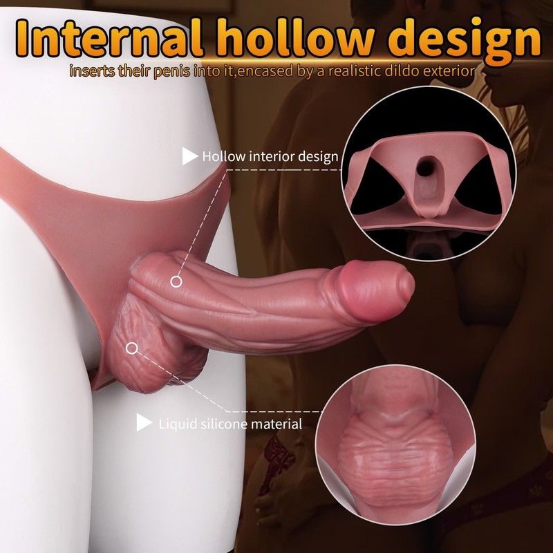 Male Enhancement Hollow Penis Panties Cock Girth Extension Sleeve Sex Underwear gallery