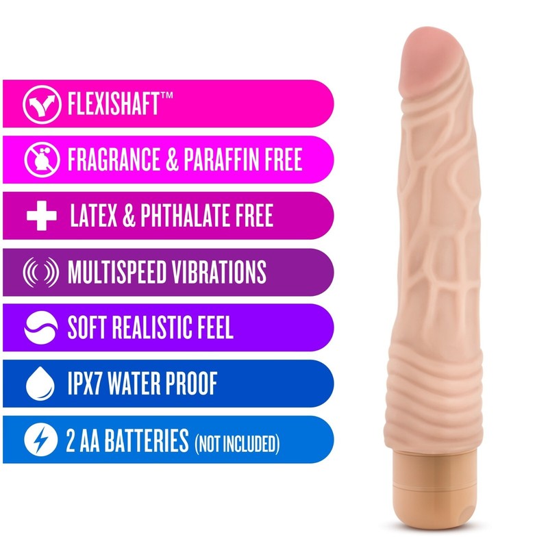 Blush Dr. Skin - Cock Vibe #2 - 9" Vibrating Realistic Dildo - Multi Speeds gallery