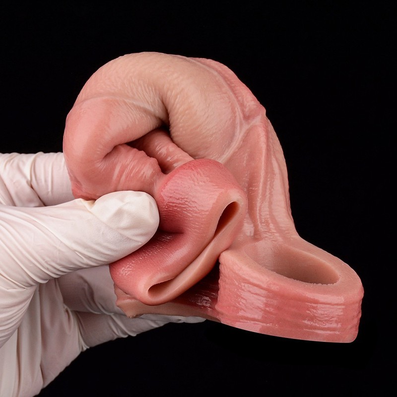 Penis Sheath Male Penis Sleeve Girth Reusable-Condoms-Extender-Enlarger-Enhancer gallery