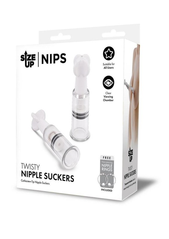 Size Up Twisty Nipple Suckers – Small – Clear/Black