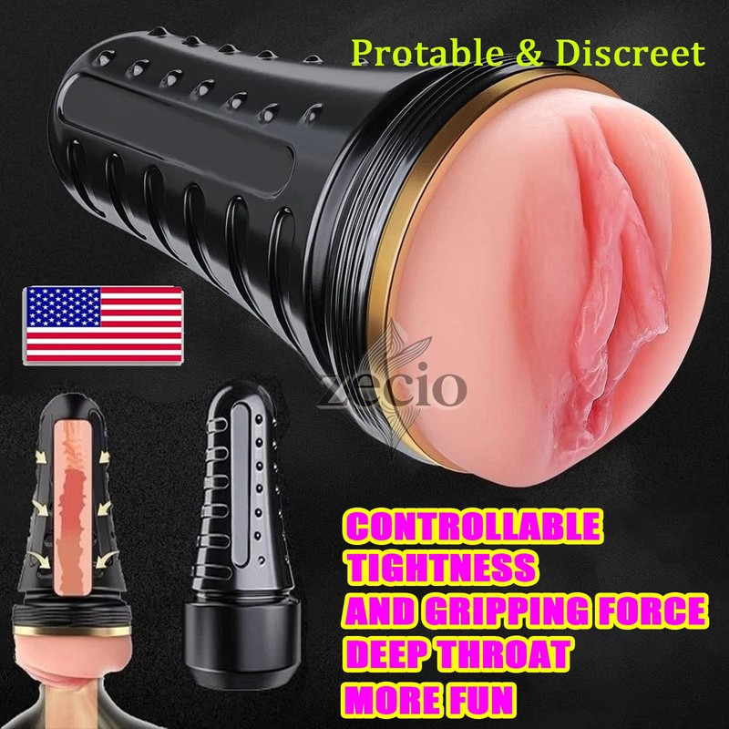 Pocket Pussy Realistic Male Masturbator Cup Stroker Vagina Sex Toy Use Lubricant