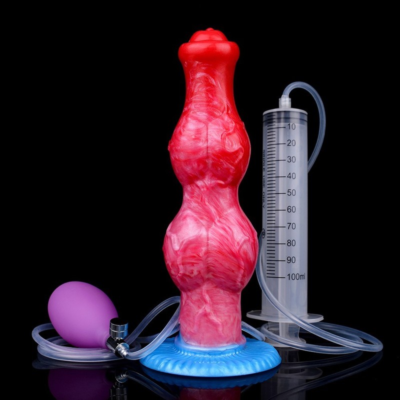 Huge Squirting Dildo Inflatable Dildo Bigger Penis Ejaculating Anal Plug Sex Toy gallery