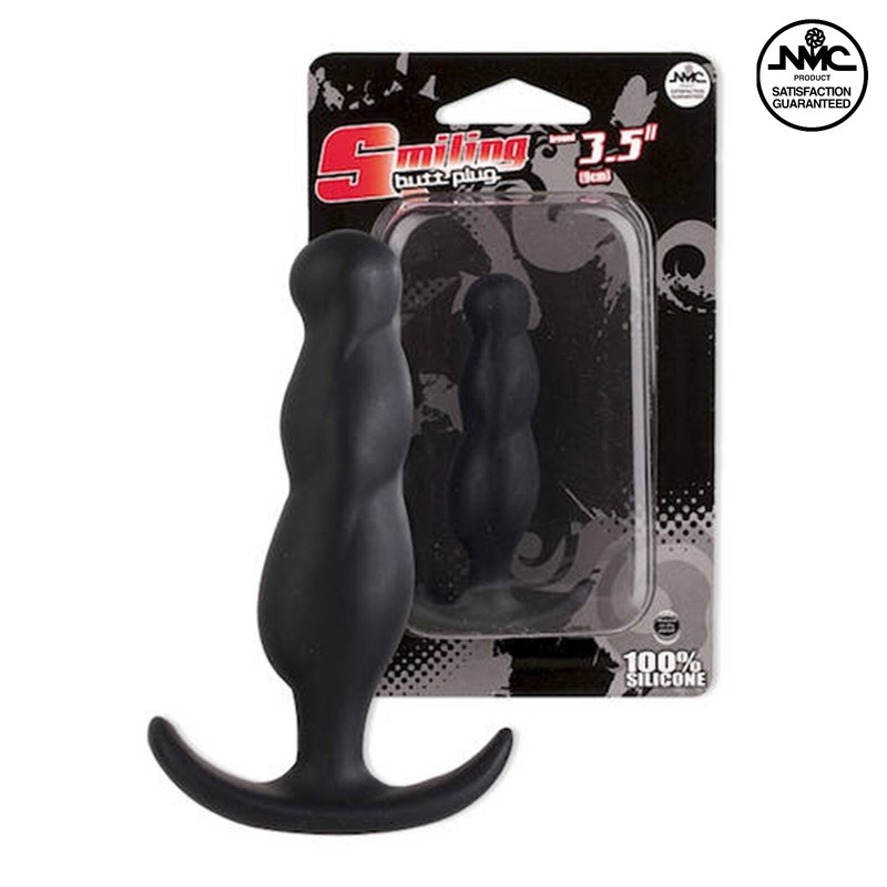 3.5&Prime; Swirl Butt Plug, Black – Beginner Anal Plug Super Soft 8cm, Black