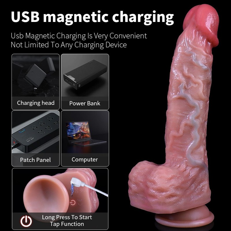 Liquid Silicone Dildo Clit Vibrator Realistic Thick Dong Adult Women Sex Toys gallery