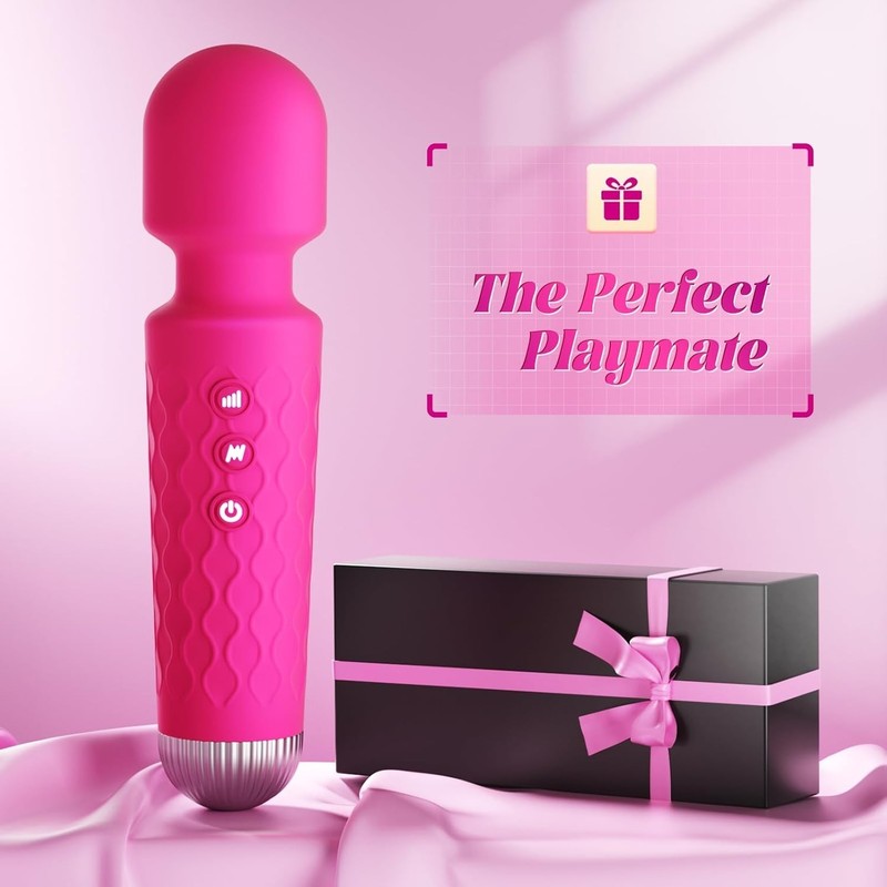Discreet Pink Wand Massager for Women with 10 Vibration Modes and Waterproof gallery