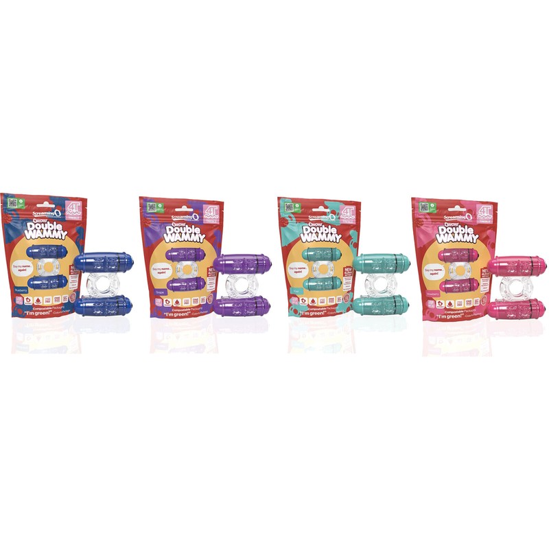 Screaming O Owow! 4T Double Wammy Dual Stimulation Vibrating Stretchy Cock Ring