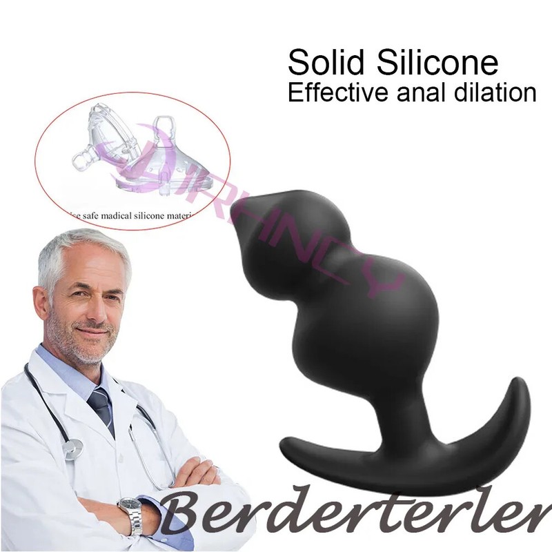 Solid Silicone Anal Plug Built in Steel Ball Butt Plug Beginner Anal Dilation gallery