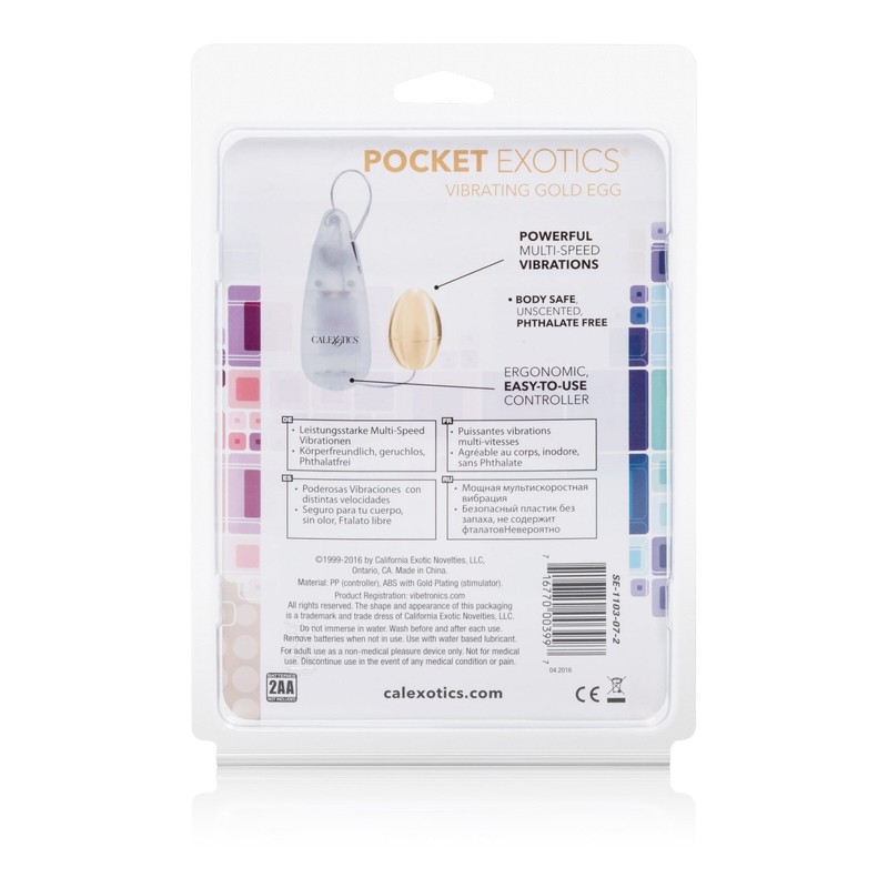 Cal Exotics Pocket Exotics Vibrating Gold Egg - Clitoral Vaginal Anal Vibe gallery