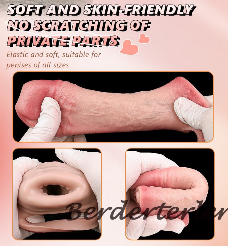 Lot Types Silicone Open-ended Skin Feeling Male Cock Sheath Enlargement Sex Toys gallery