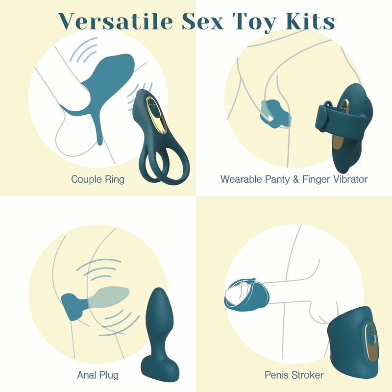 Tracy's Dog Vibrator Kit for Couples, Removable Vibrating Bullet with 4 Silic... gallery