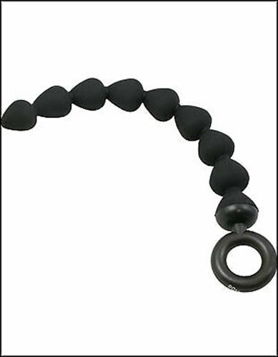 Sex And Mischief Silicone Anal Beads Black 9 Inches