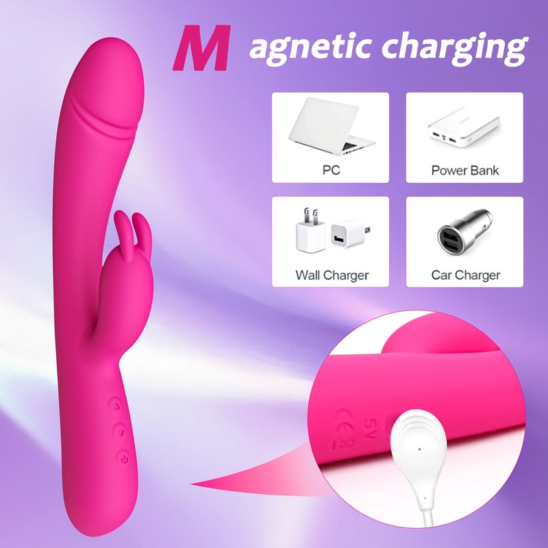Rechargeable Heating Rabbit Vibrator Dildo G-spot Massager Sex Toy For Women US gallery