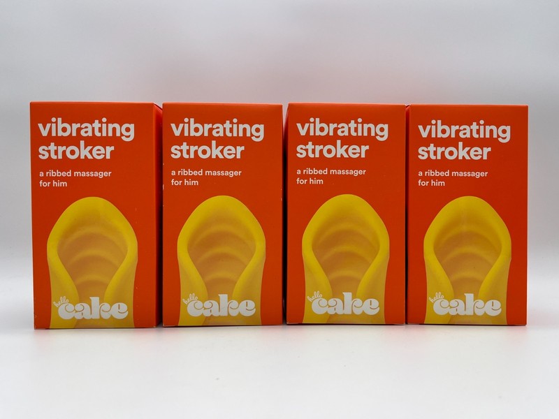 4x HELLO CAKE VIBRATING STROKER A RIBBED MASSAGER FOR HIM NEW & SEALED