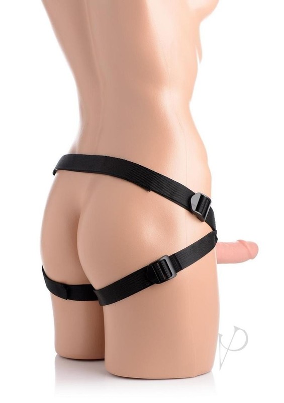 Strap-U Seducer Silicone Dildo with Harness 7in - Vanilla gallery