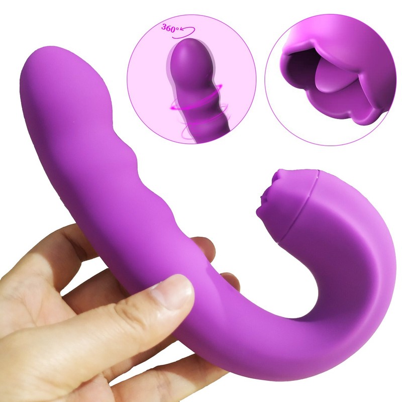Automatic Rotating Licking Vibrator Dildo G-Spot Wearable Massager Sex Toys Gift