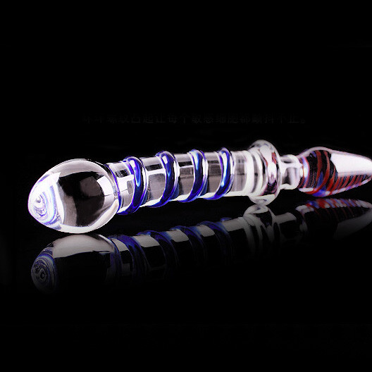 Candy Glass Dildo G-Spot Anal Butt Plug Massager Wand Masturbator Women Sex Toy gallery