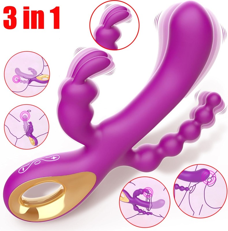 Realistic G Spot Vibrator Dildo Clit Massager Anal Stimulator Sex Toys for Women