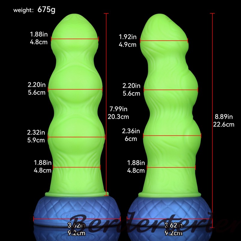 Green Dildo Silicone Buttplug for Beginner Training Multiple Knot Penis Sex Toys gallery