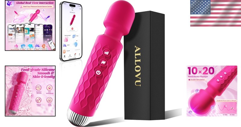 Discreet Pink Wand Massager for Women with 10 Vibration Modes and Waterproof gallery