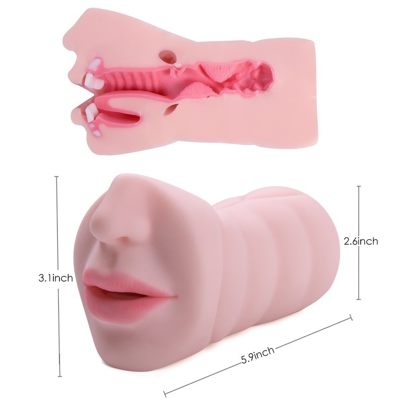 Male Masturbator Oral Deep Throat Stroker Blowjob Sex Toy Realistic Tongue Men gallery