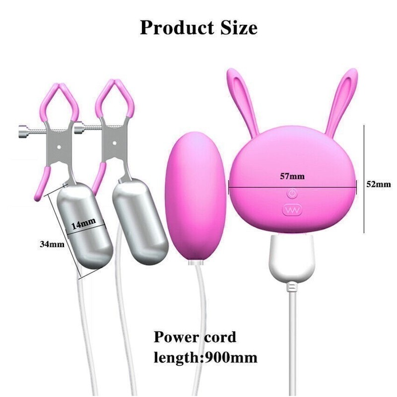 Nipple-Clamps-Breast-Clip-Massager-Labia-Clitoral-Vibrator-Bondage-SM-Fetish-Toy gallery