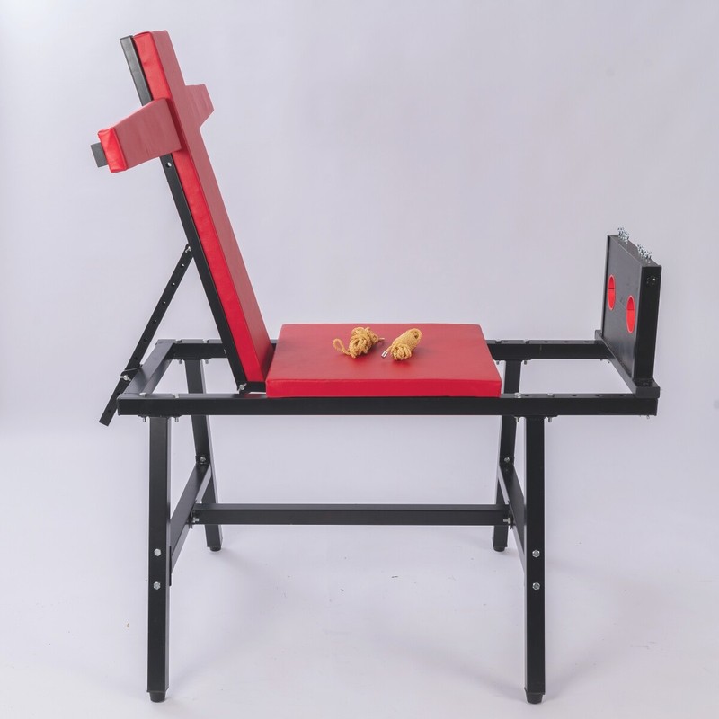 Tiger Chair BDSM Bondage Bench-Torture Rack w/Ankle Stocks Tickle Flail Sex Toys gallery