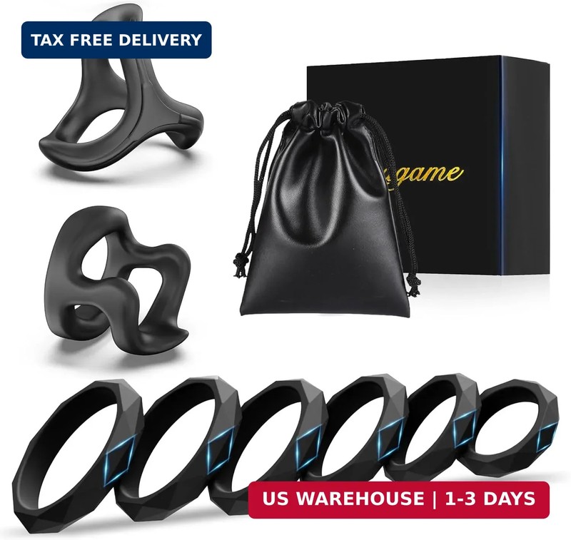 Sex Toys Penis Ring Silicone Cock Rings for Men, 8 Sizes Cockring Cock Sexual St
