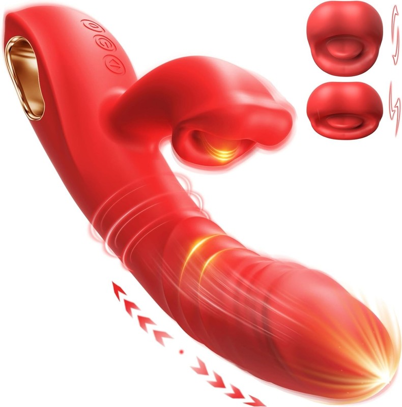Waterproof G Spot Vibrator with 5 Thrusting Modes and 10 Vibrating Functions Red gallery