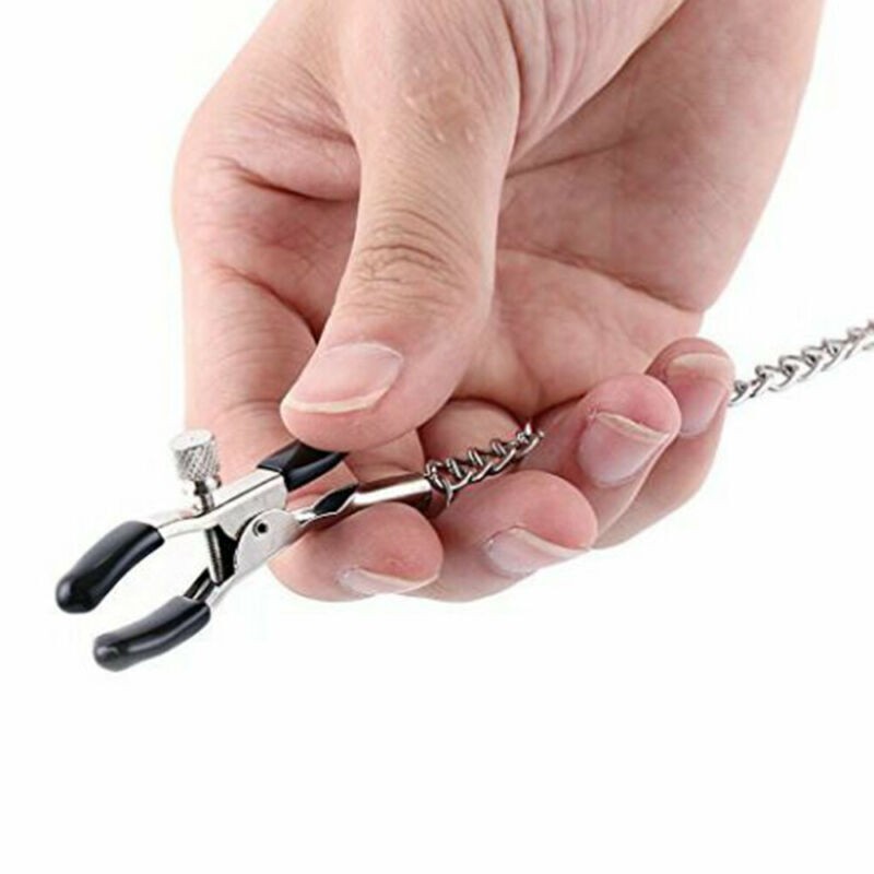 Men&Women&rsquo;s Adjustable Breast Nipple Clamp Clips Torture Bondage Sex Toy 2-head