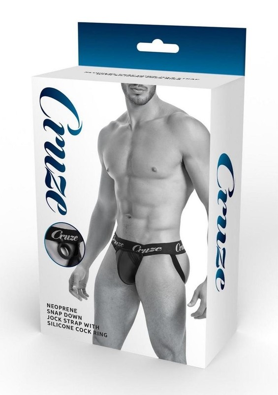 Cruze High Bar Jockstrap With Cock Ring – Large/XLarge – Black