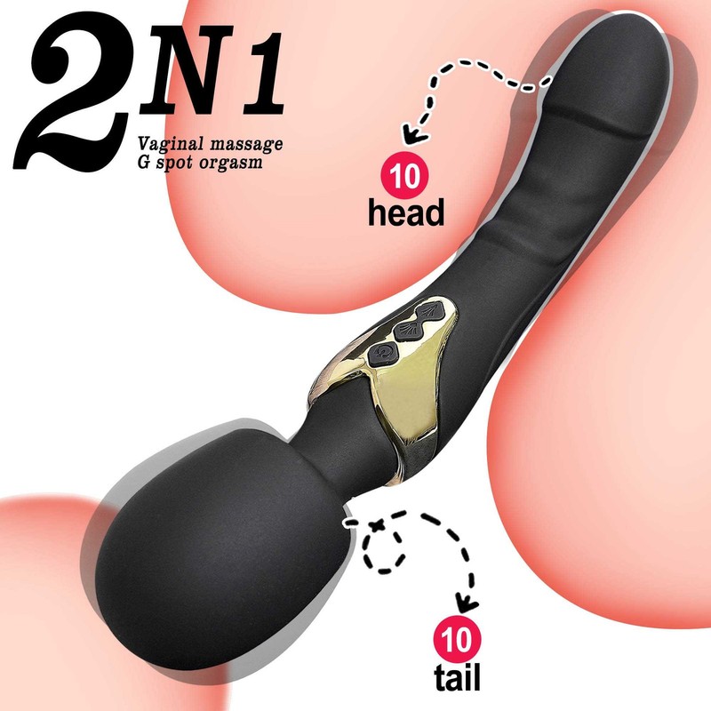 AV Double Head Vibrator Dildo 10 Modes Stick G Spot Vagina Massager Adult SexToy gallery