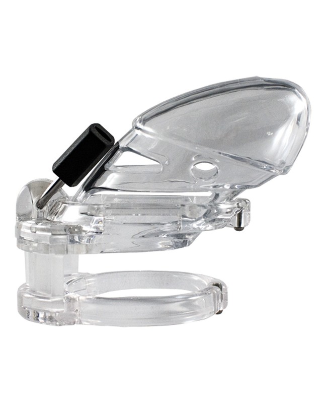 Chastity Cage Male 3.5 Inch Male Chastity Clear ABS Locked In Lust Vice 90mm